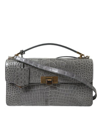 Balenciaga Gray Exotic Leather Medium Shoulder Hand Purse Women's Bag