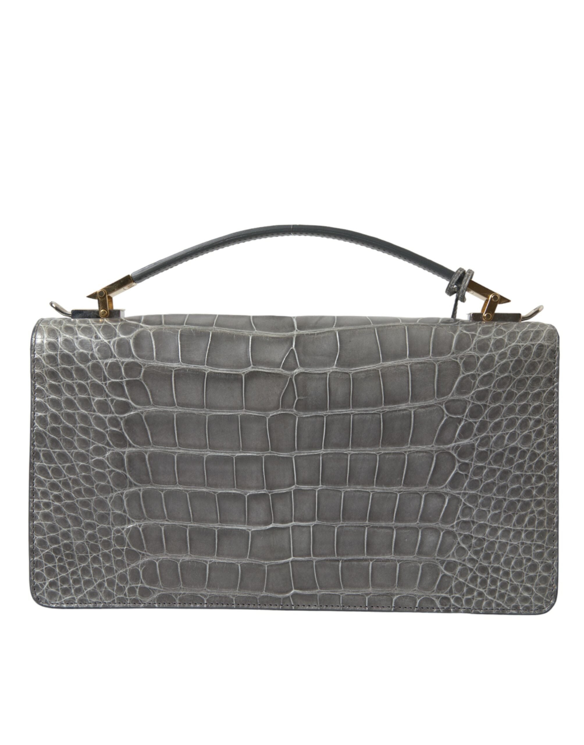 Balenciaga Gray Exotic Leather Medium Shoulder Hand Purse Women's