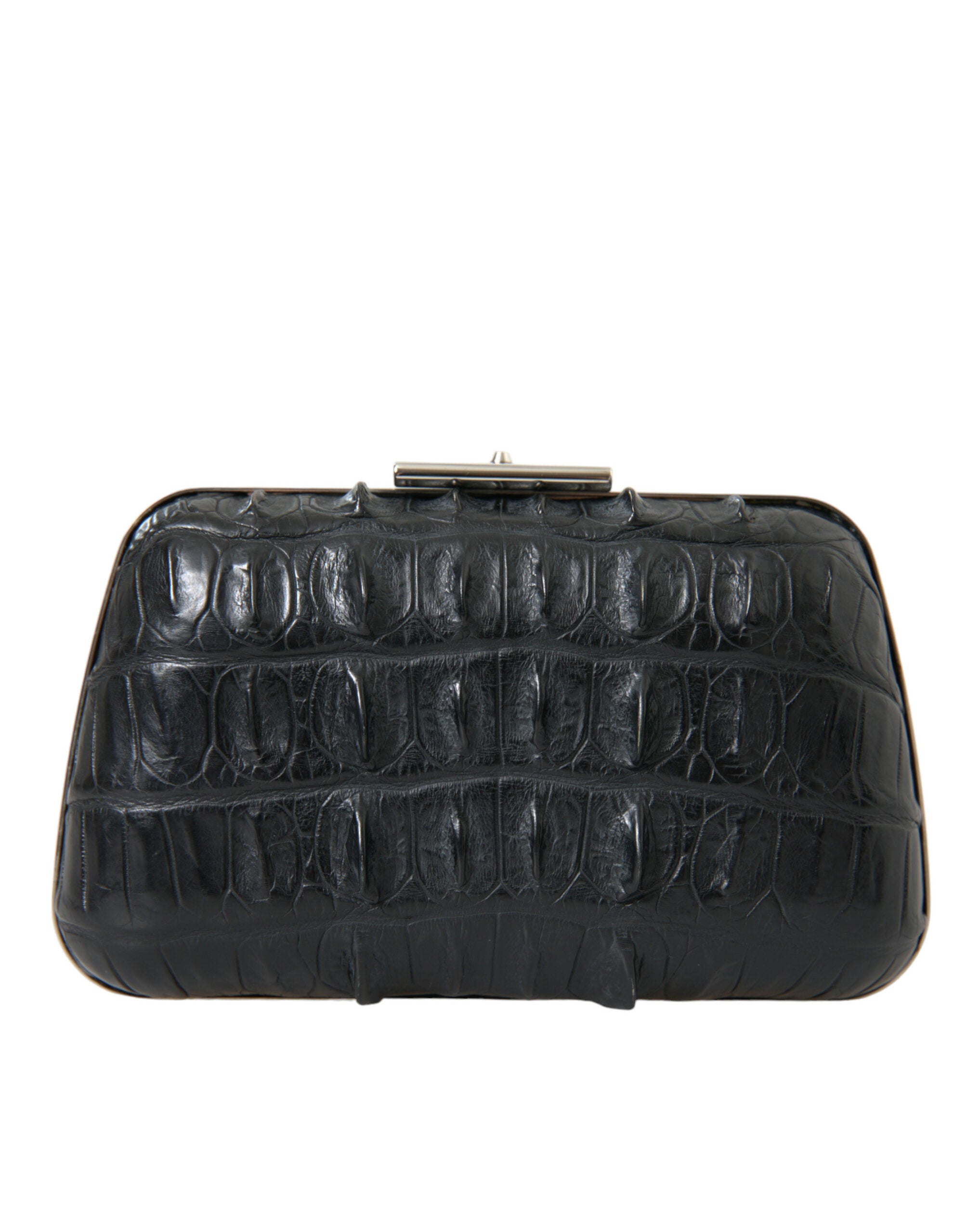 Balenciaga Black Exotic Skin Leather Shoulder Crossbody Box Clutch