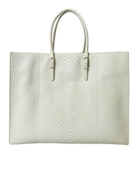 Balenciaga White Yellow Exotic Skin Leather Shopping Tote PAPIER Women's Bag