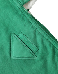 Prada Green Jersey Fabric Logo Shoulder Shopping Tote Shopping Women's Bag