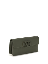 VALENTINO GARAVANI Valentino Garavani Women Vlogo Signature Grainy Calfskin Chain Wallet