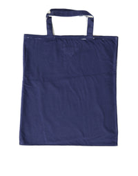 Prada Blue Jersey Fabric Logo Shoulder Shopping Tote Shopping Women's Bag