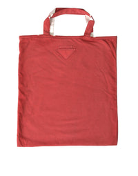 Prada Red Jersey Fabric Logo Shoulder Shopping Tote Women's Bag