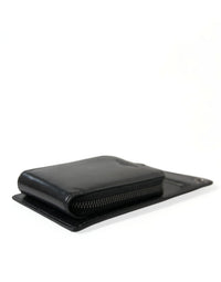Dolce & Gabbana Wallet Black Horse Leather Zip Logo Cross Body Phone Men's Slot