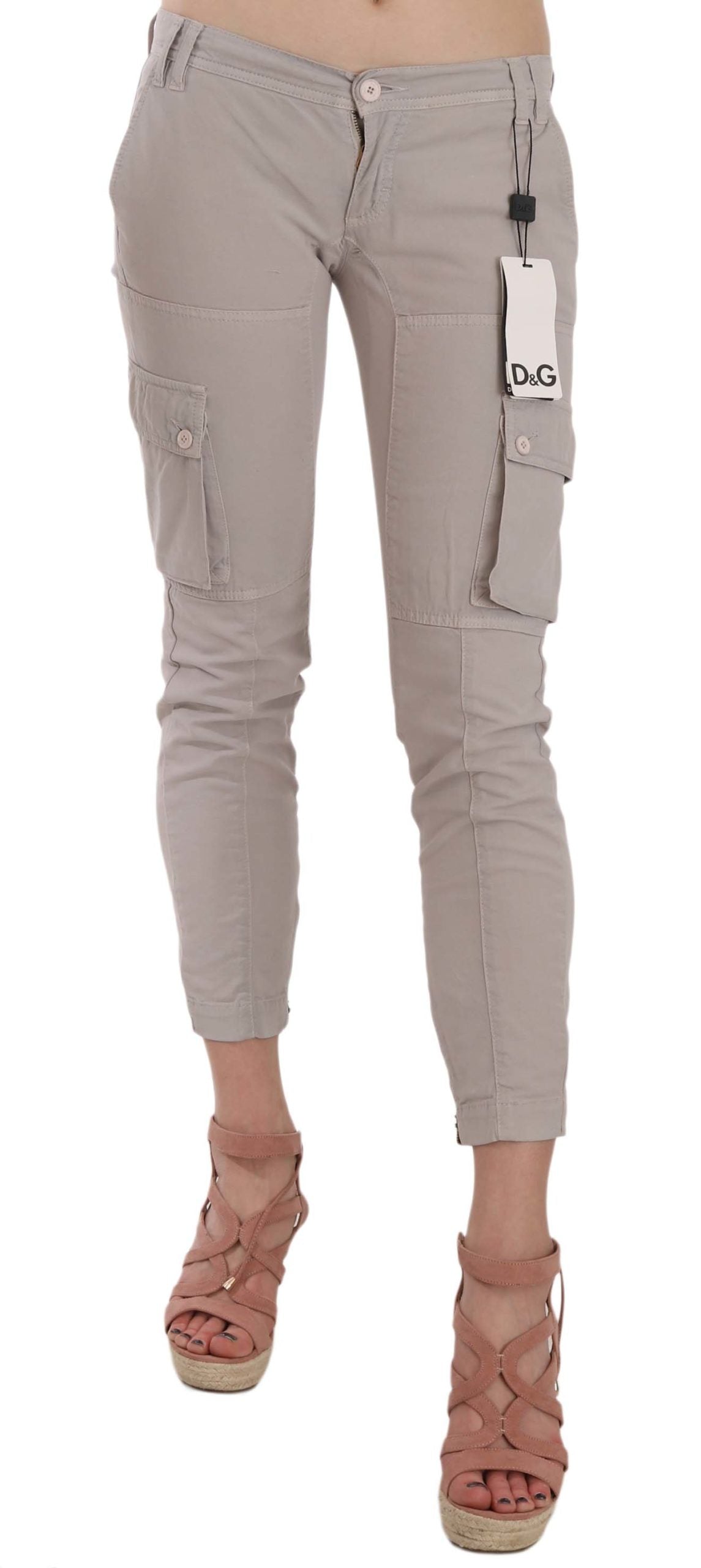 Dolce & Gabbana Casual Fitted Khaki Trousers Women's Pants