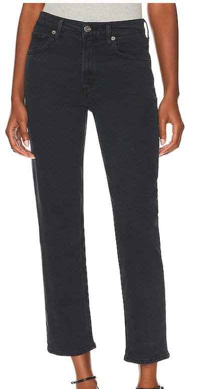 AGOLDE Women's KYE: Mid Rise Straight Crop Jeans, Pepper Pepper