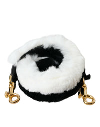 Dolce & Gabbana Dolce & Gabbana Black White Lapin Fur Accessory Shoulder Women's Strap