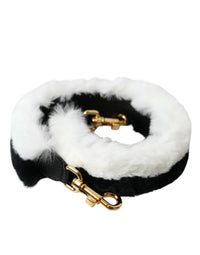 Dolce & Gabbana Dolce & Gabbana Black White Lapin Fur Accessory Shoulder Women's Strap