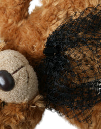 Dolce & Gabbana Dolce & Gabbana Brown Teddy Bear Gold Crystal Crown Hair Band Women's Diadem