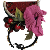Dolce & Gabbana Dolce & Gabbana Red Watermelon Cherry Crystal Hairband Statement Women's Diadem