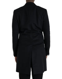 Dolce & Gabbana Black Single Breasted Trench Coat Men's Jacket