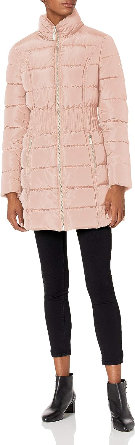 LAUNDRY BY SHELLI SEGAL Women's 3/4 Puffer Jacket with Zig Zag