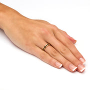 PalmBeach Jewelry Yellow Gold-plated Round Simulated Birthstone Eternity Ring Sizes 5-10-January-Garnet