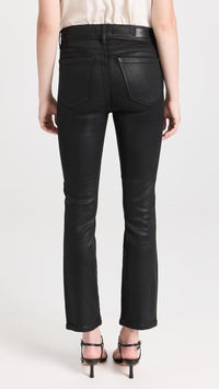 DL1961 Women's Mara Straight: Mid Rise Instasculpt Ankle Jeans, Black Coated