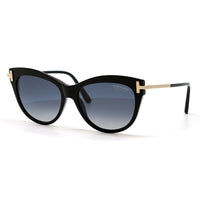 Tom Ford Tom Ford FT0821 01D Shiny Black with Rose Gold/Polarized Gradient Smoke