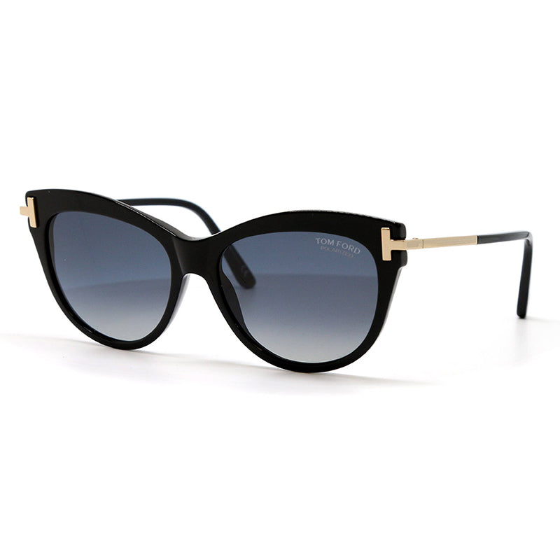 Tom Ford Tom Ford FT0821 01D Shiny Black with Rose Gold/Polarized Gradient Smoke