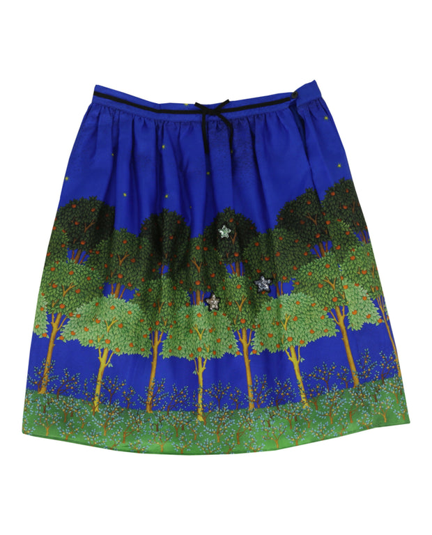 Gucci Girls Embroidered Silk Skirt