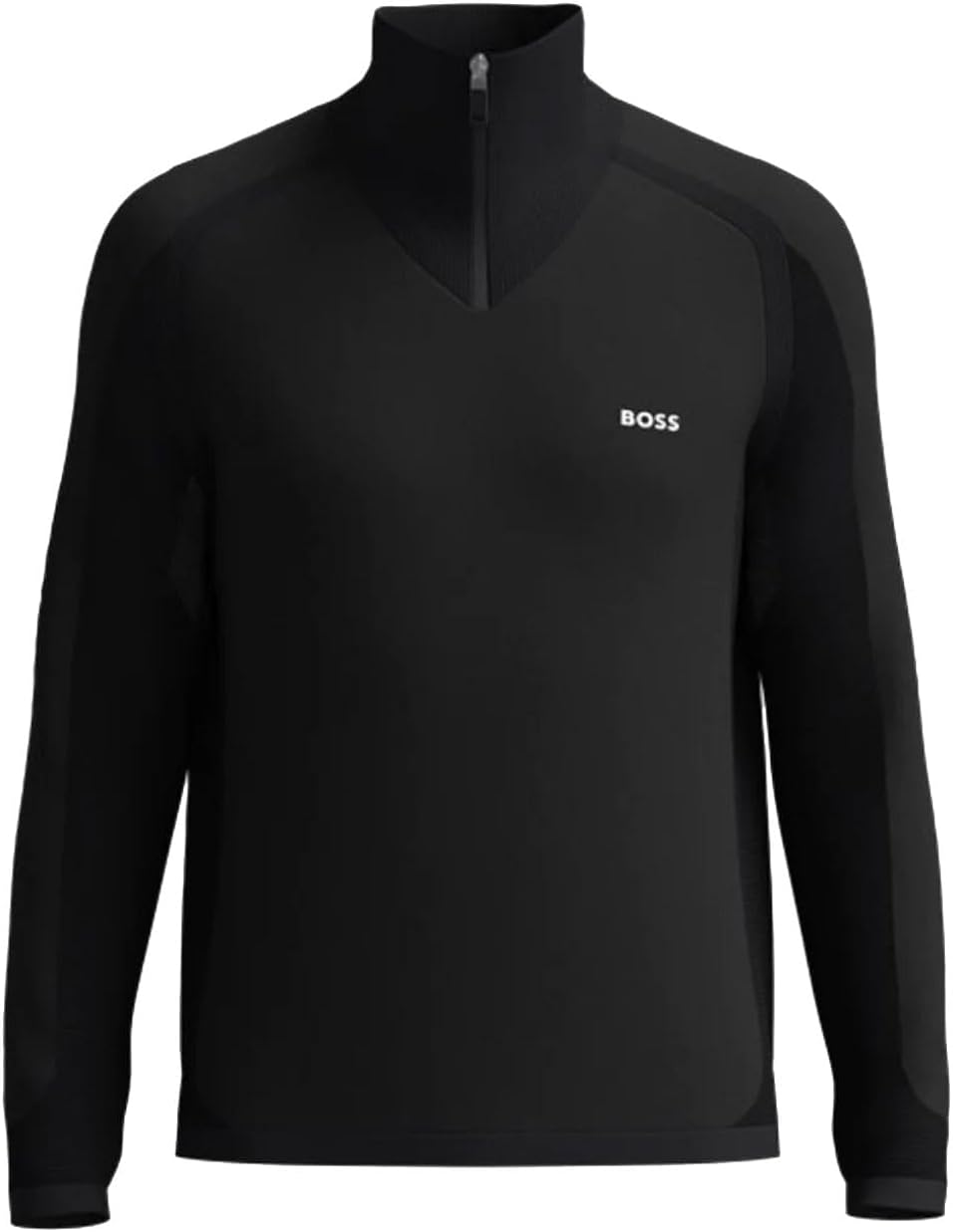 Hugo Boss Men's Zilnar Half Zip Sweater, Black Black