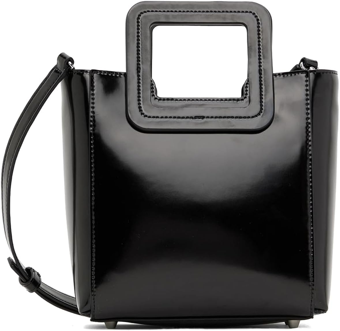STAUD Women's Black Leather Mini Shirley Bag Handbag Crossbody1