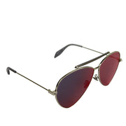 Alexander McQueen Unisex Blue Metal Reflective Aviator Sunglasses AM0058S 442139 7015