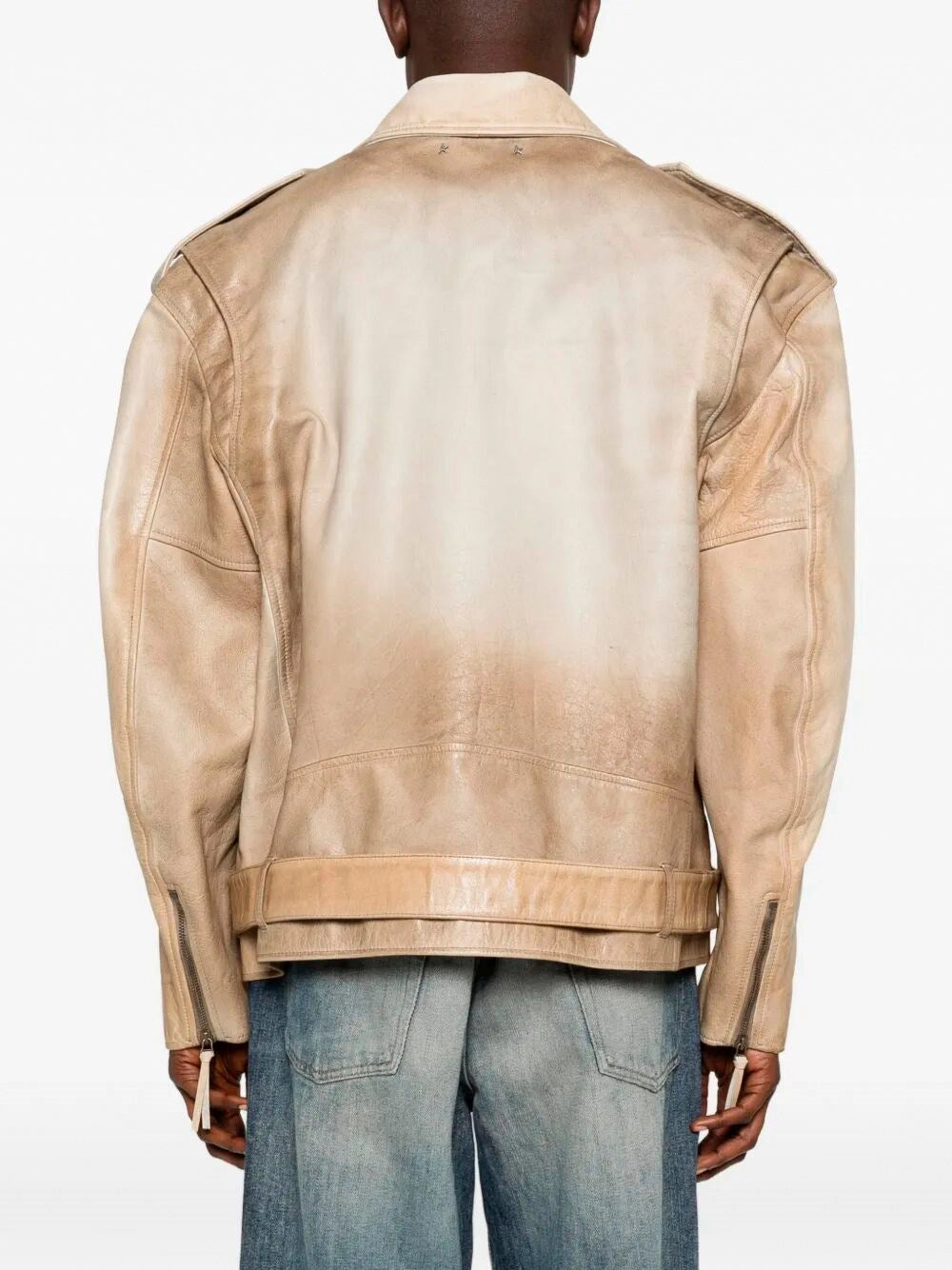 Golden Goose Men `Journey` Leather Jacket