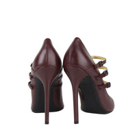 Bottega Veneta Women's 3 Straps Mahogany Leather Heels