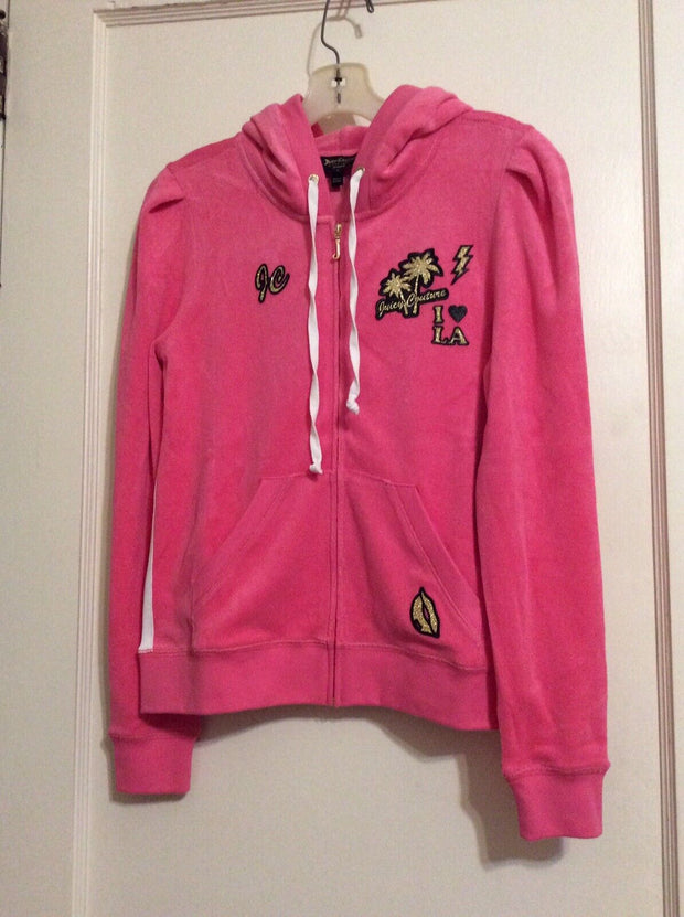 New Juicy Couture Black Label Venice Beach Pink Barbie Puff Sleeves Jacket Sz Large