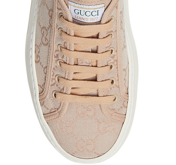 Gucci Women's Pink Tennis Treck GG Canvas Platform Sneakers 38.5