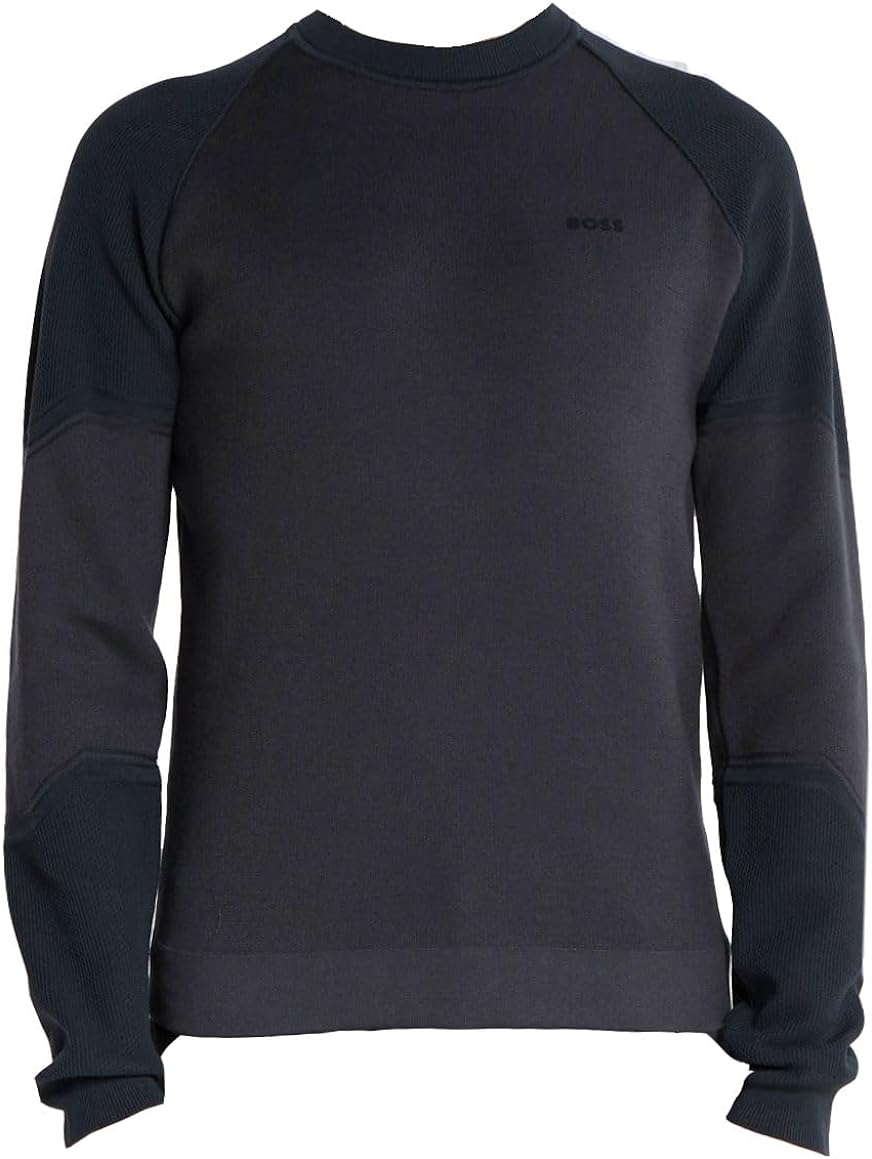 Hugo Boss Men's Relka Cotton Pullover Sweater, Dark Grey Dark Grey