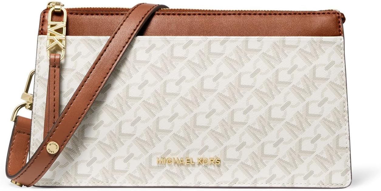 Michael Kors Empire Large Convertible Crossbody Vanilla/Luggage1