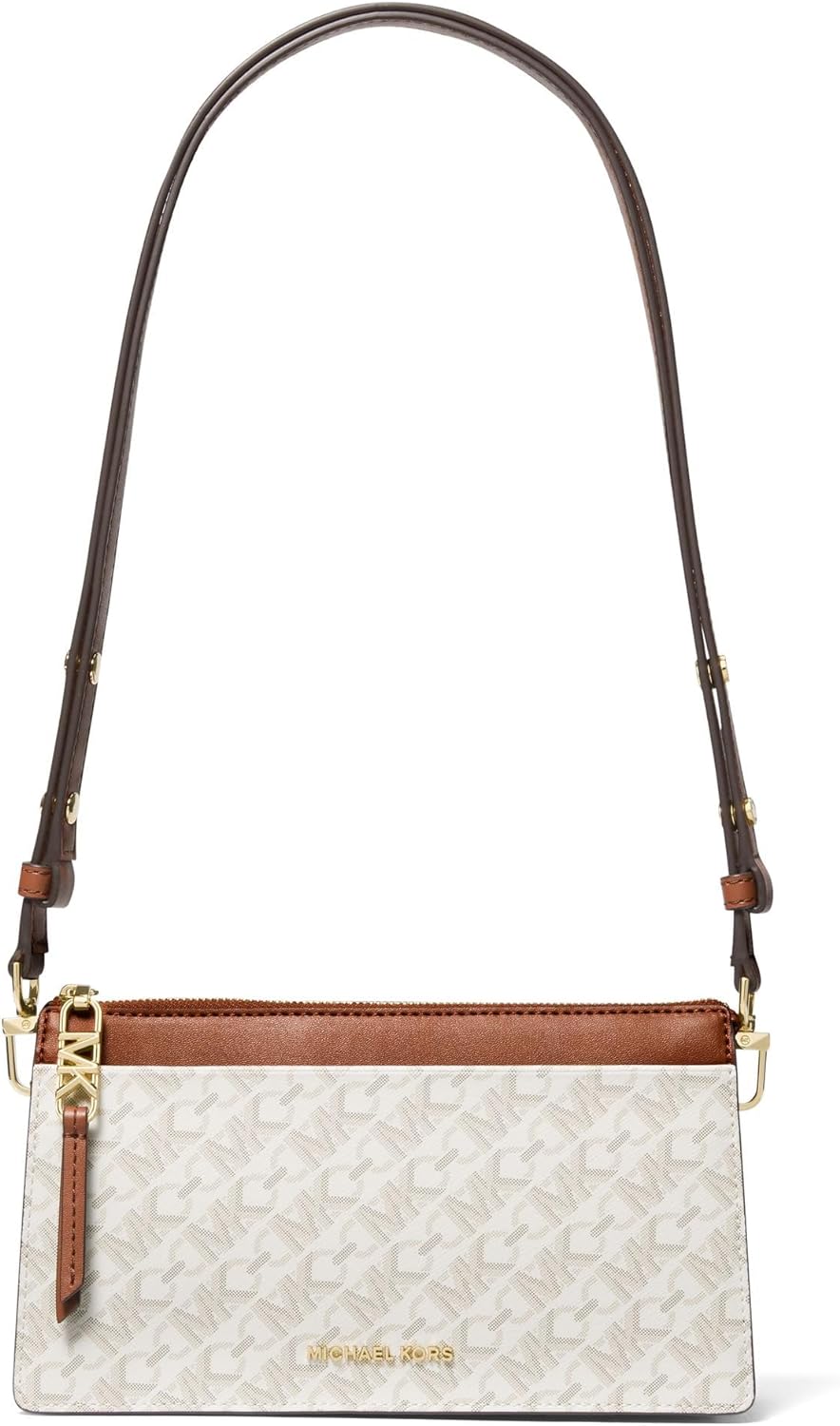 Michael Kors Empire Large Convertible Crossbody Vanilla/Luggage3