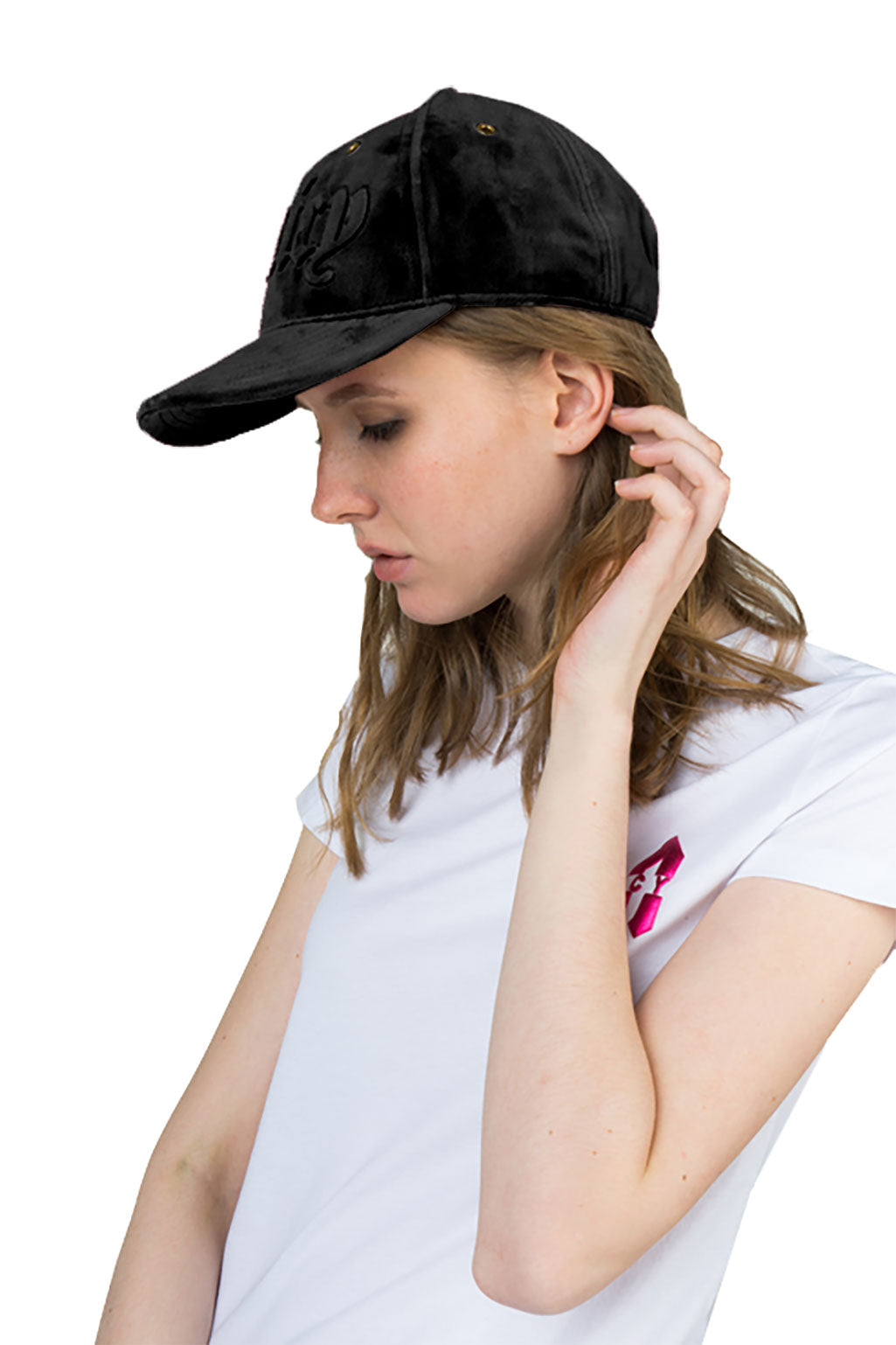 Juicy Couture Women's Black Velvet Logo Cap One Size