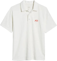 Rag & Bone Men's Love RB Soft Cotton Short Sleeve Polo T-Shirt, White White