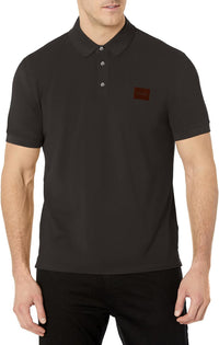 Hugo Boss Hugo Men's Dereso V Square Logo Cotton Polo Shirt, Black