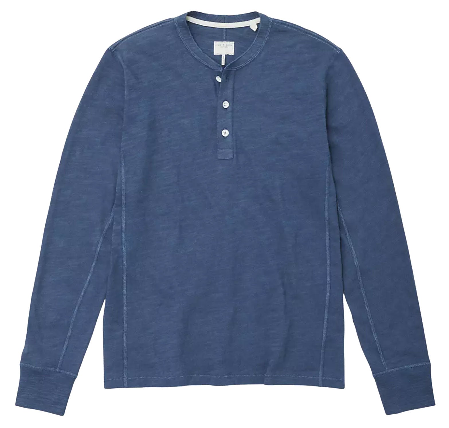 Rag & Bone Men's Classic Cotton Long Sleeve Henley, Worn Indigo XXL Worn Indigo