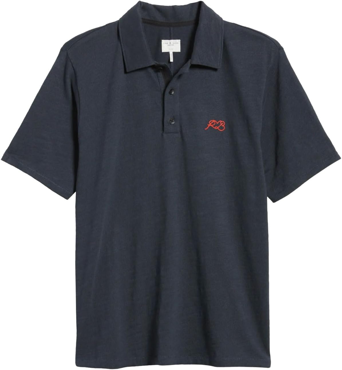 Rag & Bone Men's Love RB Soft Cotton Short Sleeve Polo T-Shirt, Salute Salute