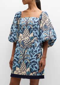 Cara Cara Women's Montauk Dress, Blue Fruit Basket