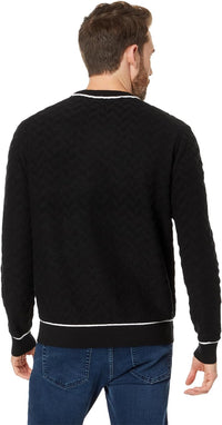 Ted Baker Men's Sepal Textured Crew Neck Sweater, Black