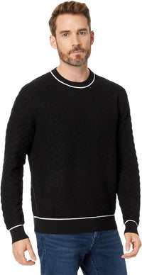 Ted Baker Men's Sepal Textured Crew Neck Sweater, Black Black
