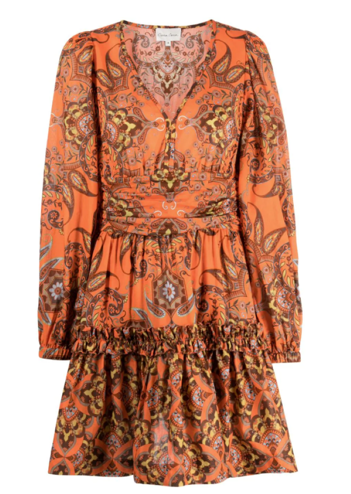 Cara Cara Women's Haprer Nectarine Paisley Mini Dress