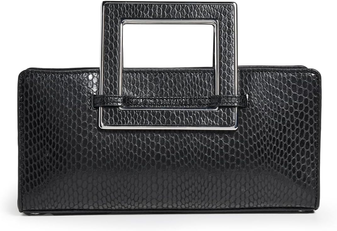 STAUD Women's Shirley Metal Handle Clutch, Black