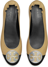Tory Burch Women's Claire Cap-Toe Ballet Flat, Ginger Shortbread/Perfect Black