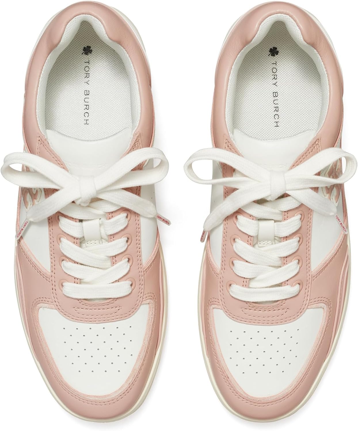 Tory Burch Women's Clover Court Sneaker, Purity/Shell Pink – Bluefly