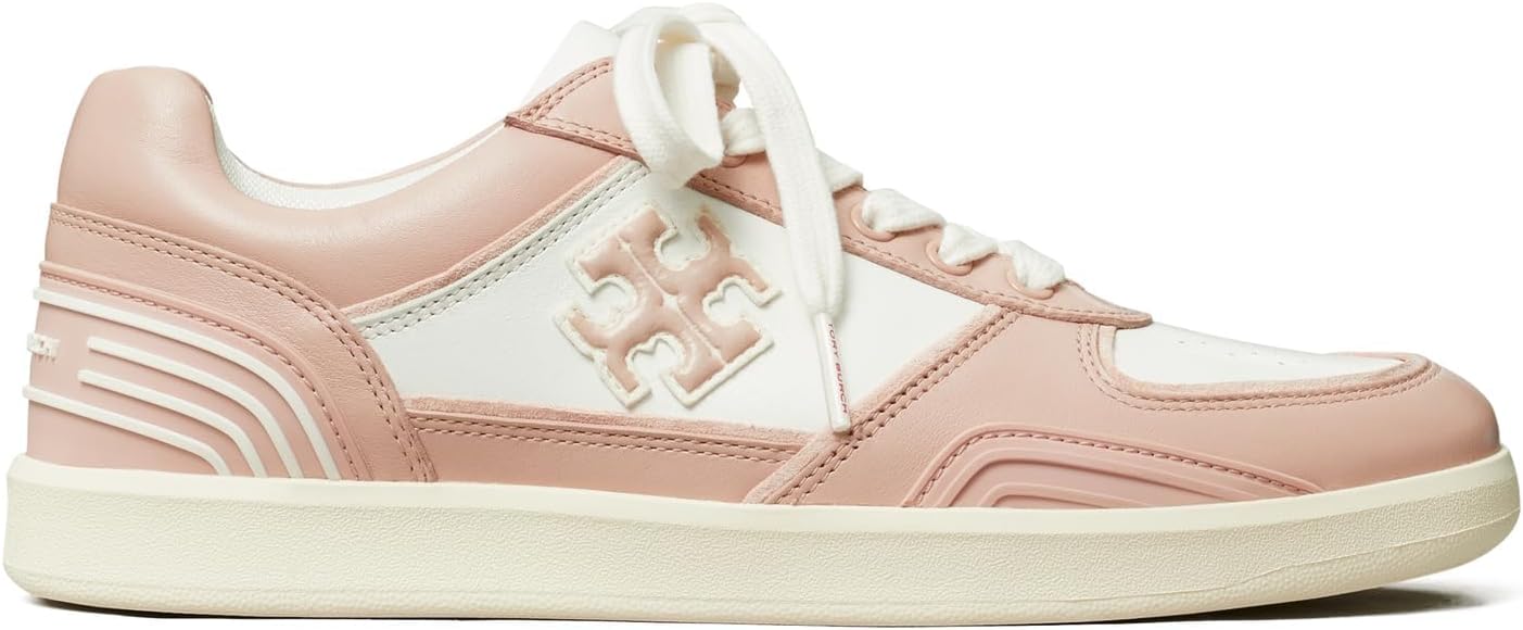Tory Burch Women's Clover Court Sneaker, Purity/Shell Pink – Bluefly