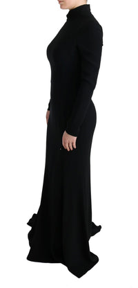 Dolce & Gabbana Black Stretch Long Gown Sheath Women's Dress