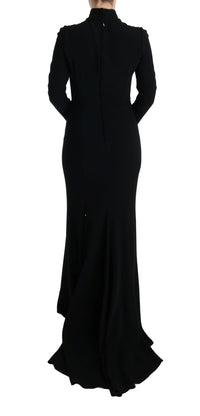 Dolce & Gabbana Black Stretch Long Gown Sheath Women's Dress