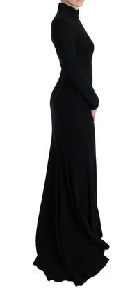 Dolce & Gabbana Black Stretch Long Gown Sheath Women's Dress