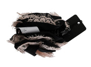 Dolce & Gabbana Black Silk Pink Floral Lace Hair Women's Claw