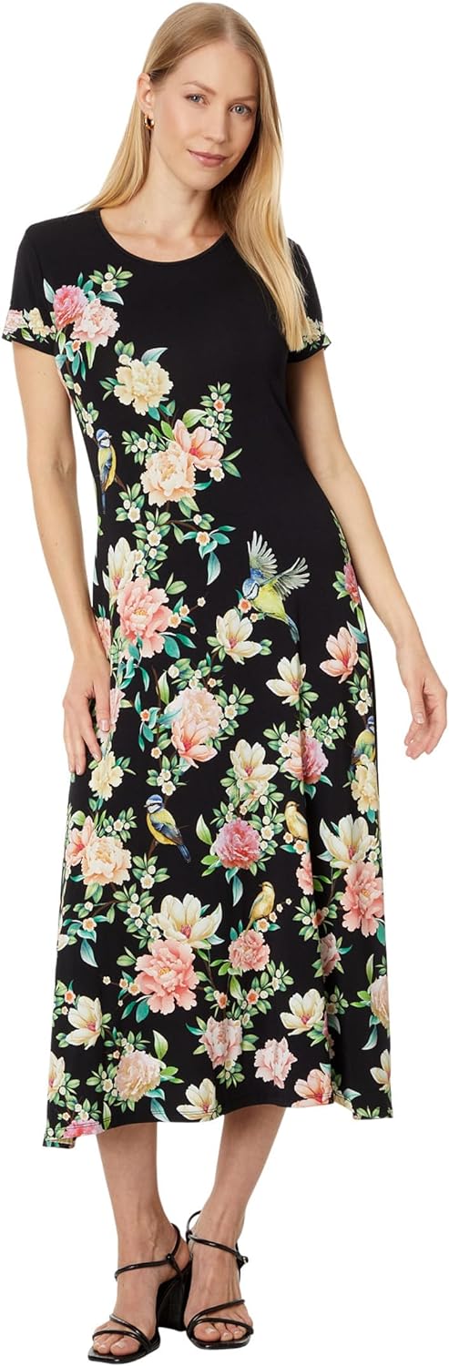 Johnny Was Women's The Janie Favorite Cap Sleeve Dress-Birdie, Multi XS Multicolor